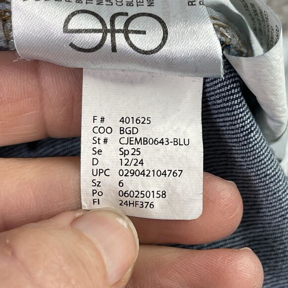 Ella Moss Jeans Women’s 6 Blue Wide Leg Cropped High Rise Medium Wash Denim Boho - Picture 8 of 14